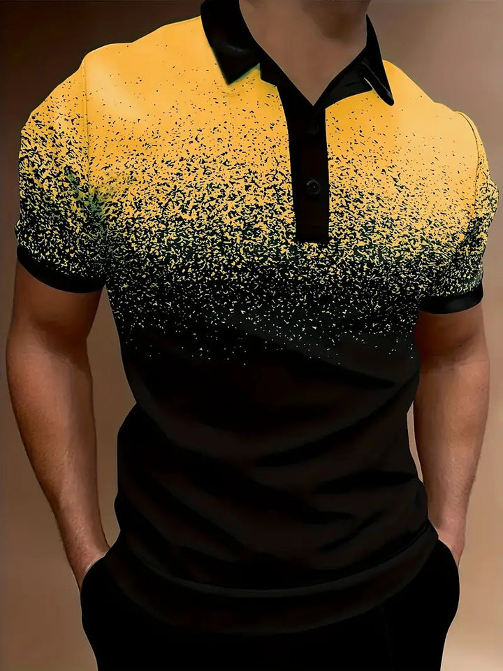Herren-Gradient-Druck-Performance-Polohemd Drune