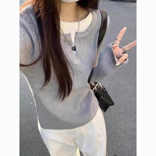 Damen Feinstrickpullover mit V-Ausschnitt und Rippstruktur Drune