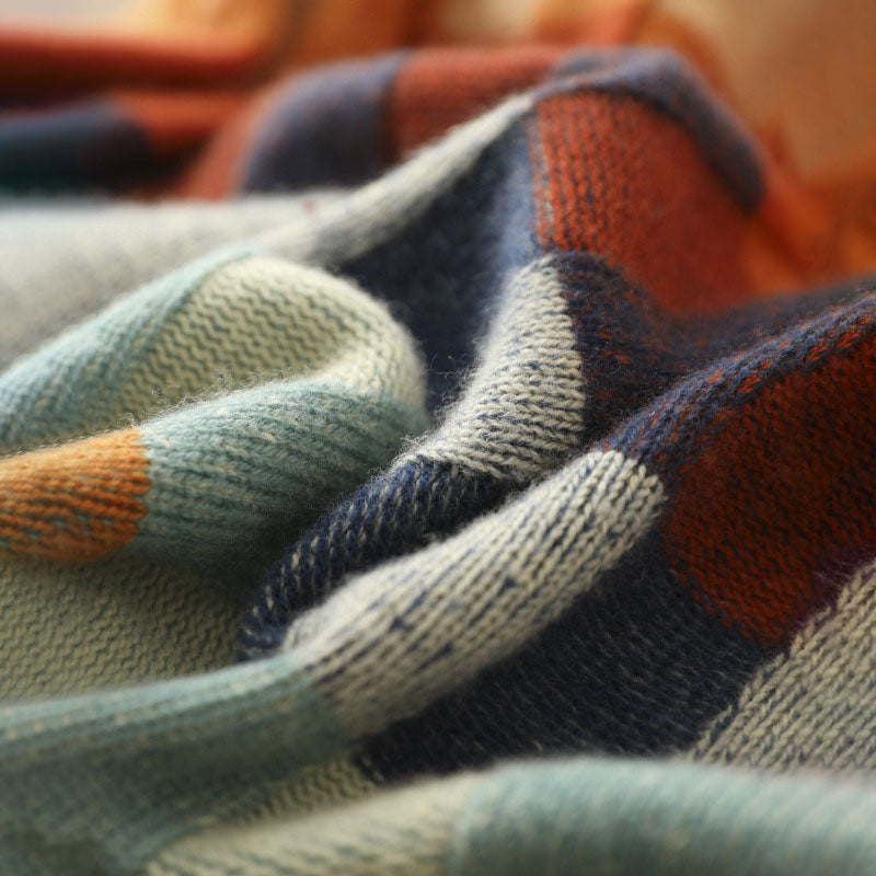 Drune | Bunter Karierter Strickpullover