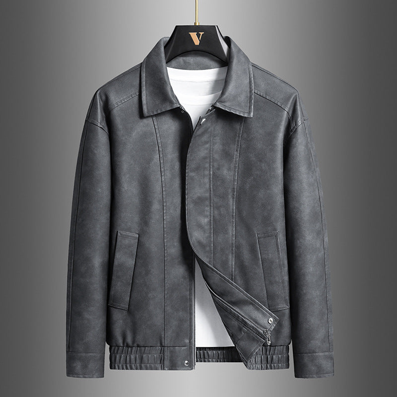 Herren Modische Lederjacke im Vintage-Stil Drune