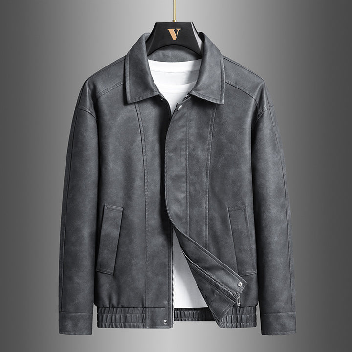 Herren Modische Lederjacke im Vintage-Stil Drune