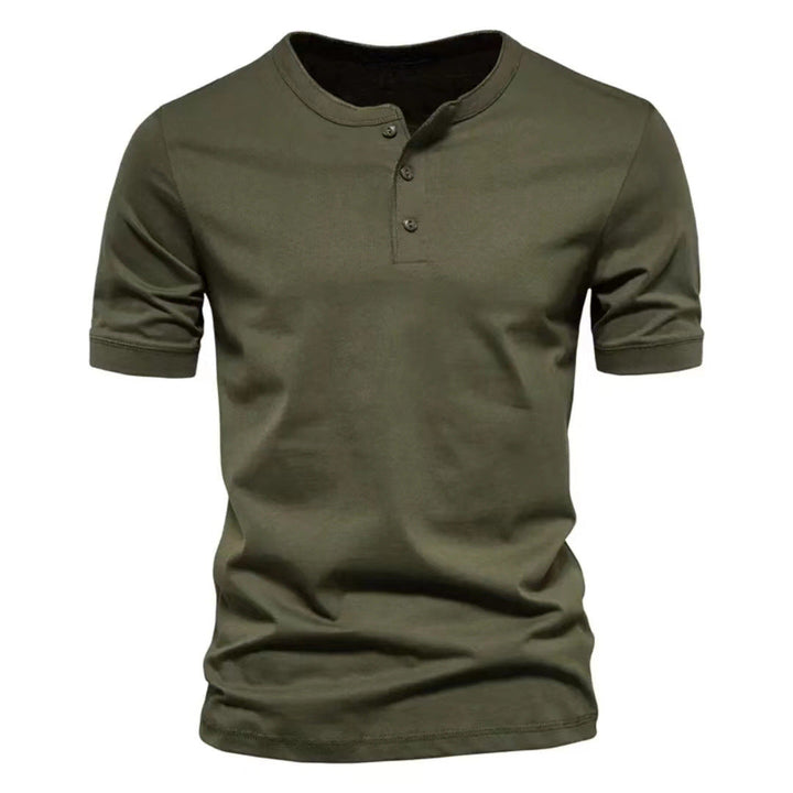 Herren Kurzarm-Henley-Shirt mit praktischer Knopfleiste und bequemer Passform Drune