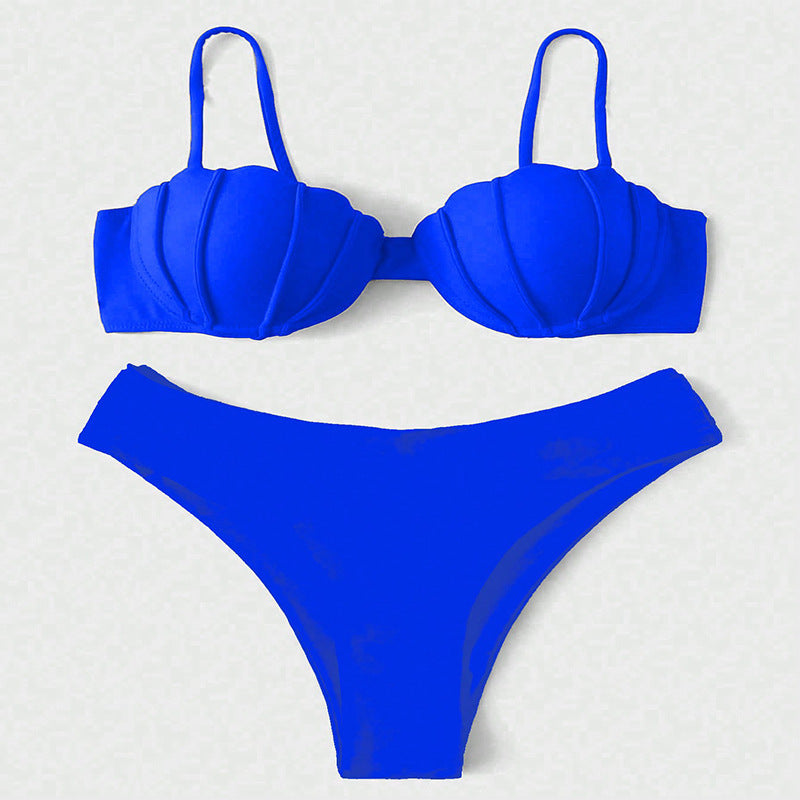 Damen Bikini-Set mit besonderer Muschelform und hohem Bund Drune