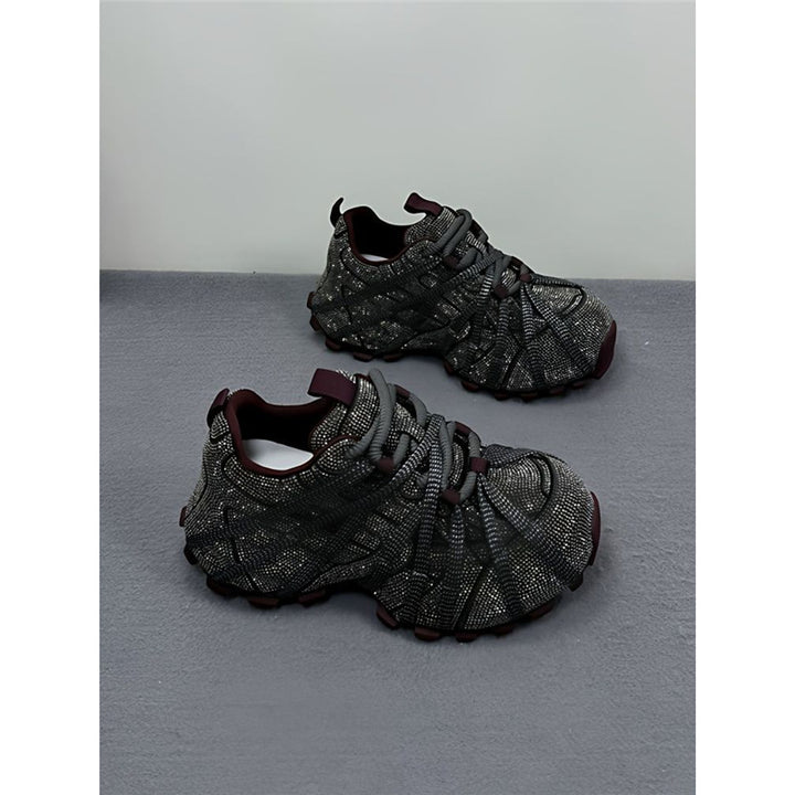 Damen Glitzernde Outdoor‑Sneaker mit skulptierter Profilsohle und elastischem Riemchendesign Drune