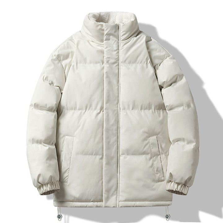 Herren Wattierter Kurzparka mit hohem Stehkragen Teddyfutter elastischen Bündchen und Kordelzug Drune