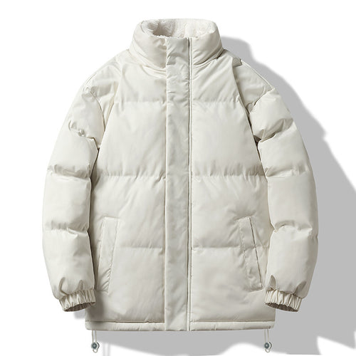 Herren Wattierter Kurzparka mit hohem Stehkragen Teddyfutter elastischen Bündchen und Kordelzug Drune