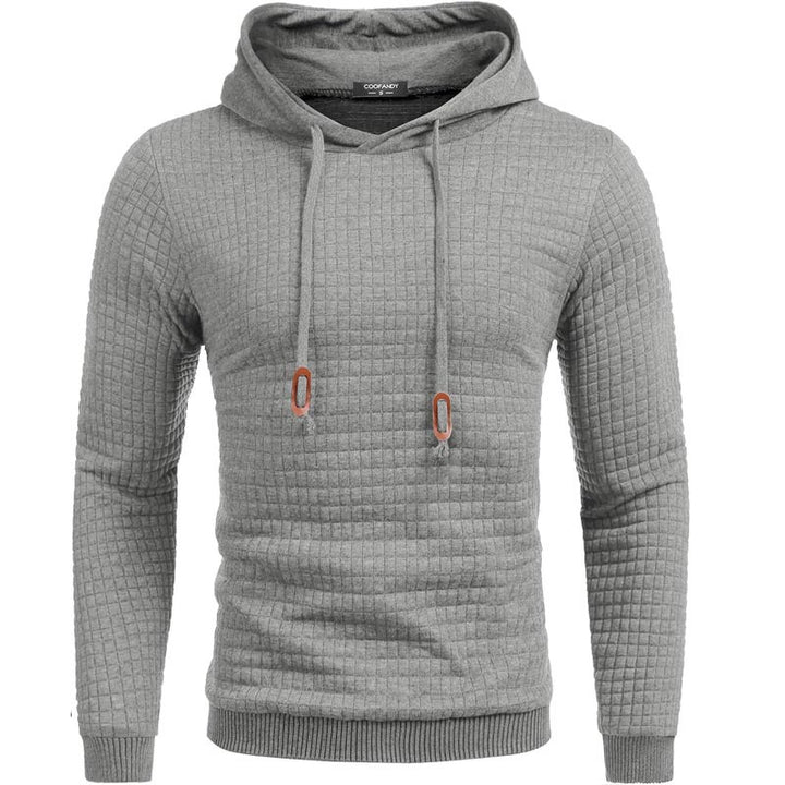Herren Gepolsterter Steppmuster-Hoodie mit Kapuze und Kordelzug Drune