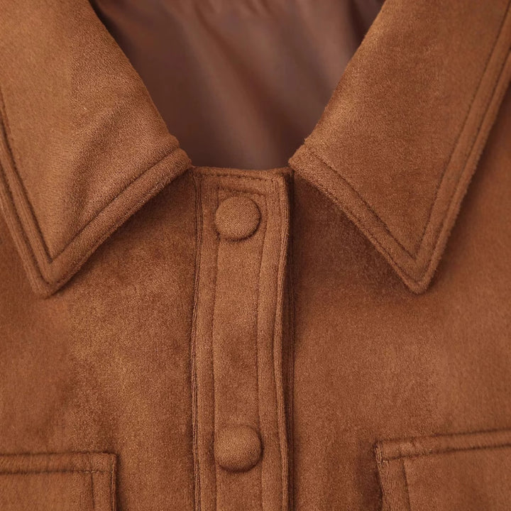 Damen modische Jacke im Vintage-Stil mit praktischen Taschen Drune
