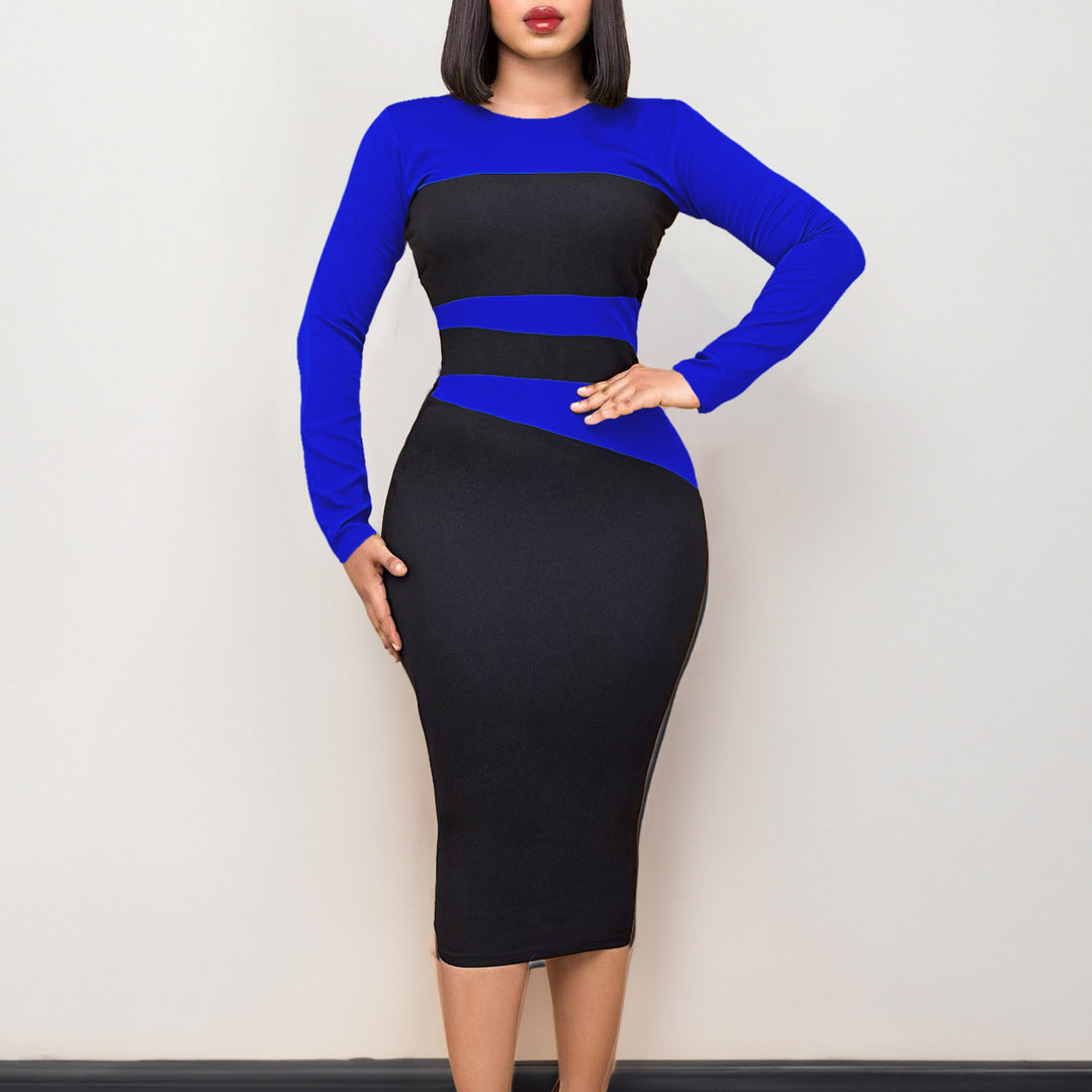 Damen figurbetontes Kleid mit geometrischem Design Drune