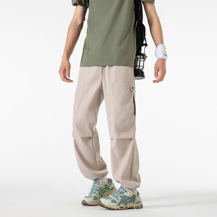 Herren Extraweite Utility-Cargohose im Joggerstil mit Tunnelzugbund und verstellbaren Beinabschlüssen Drune