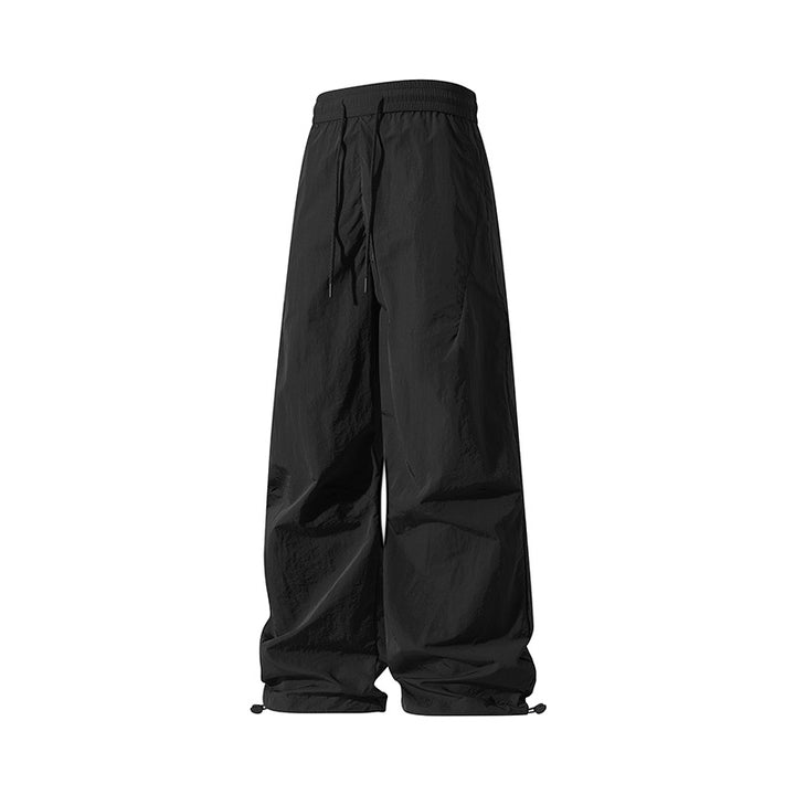 Unisex Weite technische Nylon-Hose mit Kordelzug und verstellbarem Saum Drune