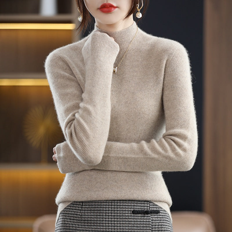 Damen Schmaler Kurzrollkragenpullover in kuscheliger Kaschmir‑Optik mit feiner Rippenstruktur Drune