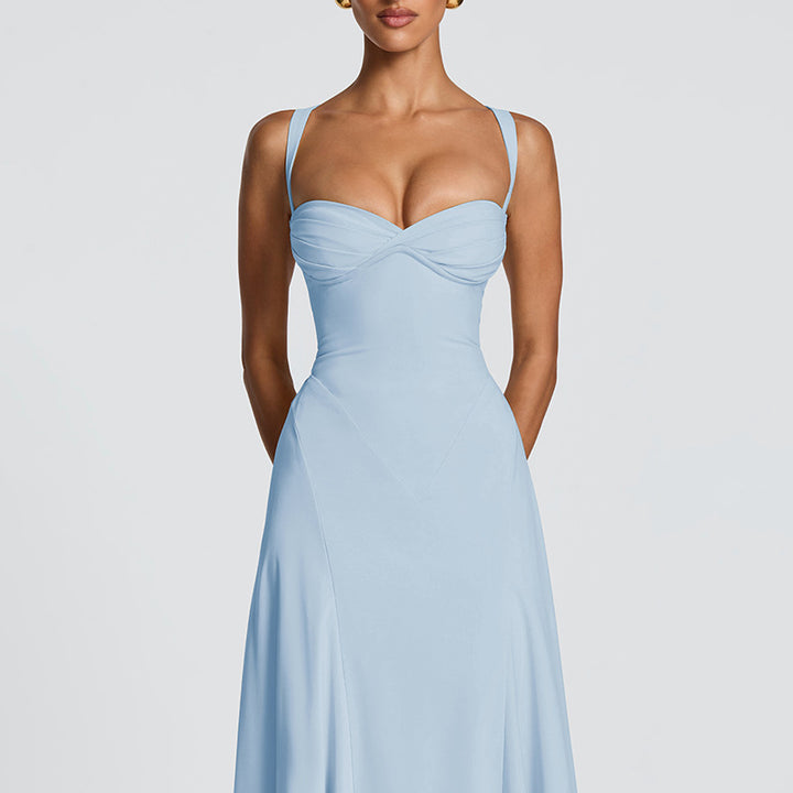 Damen Elegantes Maxikleid mit raffinierten Trägerdetails und schmeichelndem Schnitt Drune