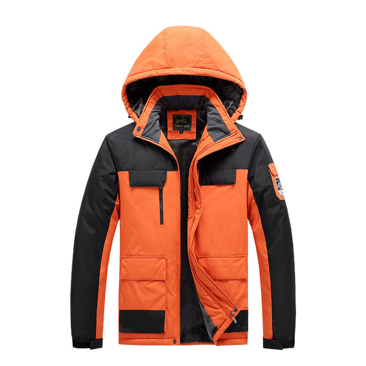 Herren technische Winter-Expeditionsjacke mit verdecktem Zweiwege-Reißverschluss, wasserabweisender Membran und multifunktionalen Taschen Drune