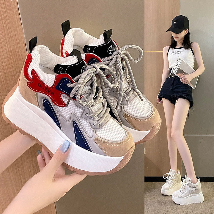 Damen Plattform Sneaker mit atmungsaktivem Mesh und sportlichem Design Drune