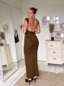Damen Maxikleid mit tiefem Rückenausschnitt Drune