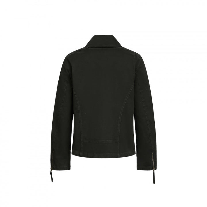 Herren Asymmetrische Bikerjacke mit diagonalem Metallreißverschluss Drune
