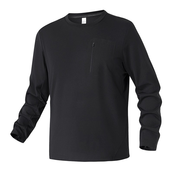 Unisex Oversize Langarm‑Sweatshirt mit Brustreißverschlusstasche und Rundhalsausschnitt Drune