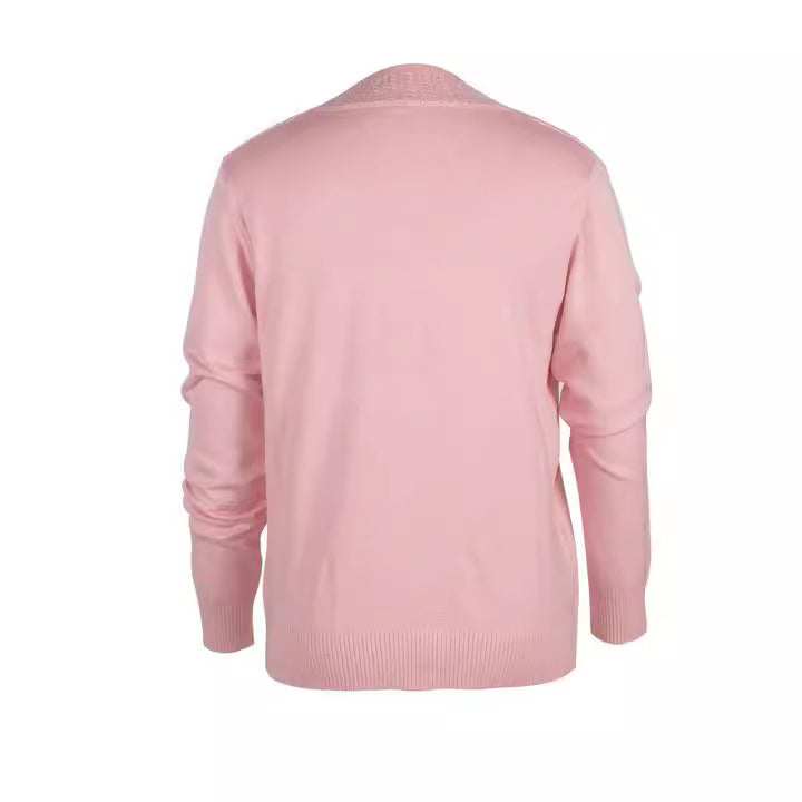 Damen Eleganter Strickpullover mit floralem Muster und Rundhalsausschnitt Drune