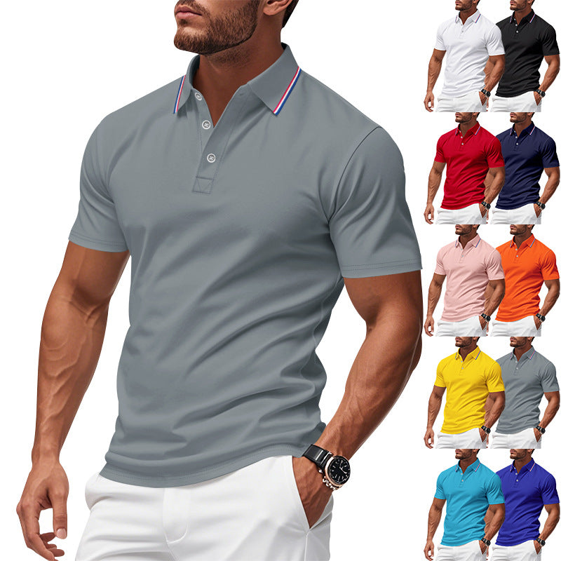Herren Polo-Shirt mit kontrastierendem Kragen und atmungsaktiver Baumwollqualität Drune