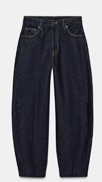 Damen Hochtaillierte Baggy-Jeans mit weitem Bein und klassischer Taschenlösung Drune