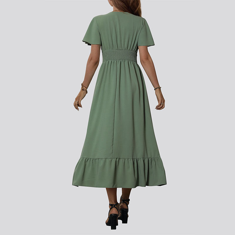 Damen Elegant fließendes Maxikleid Drune