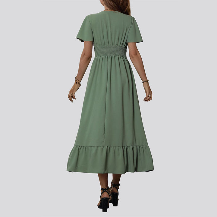 Damen Elegant fließendes Maxikleid Drune