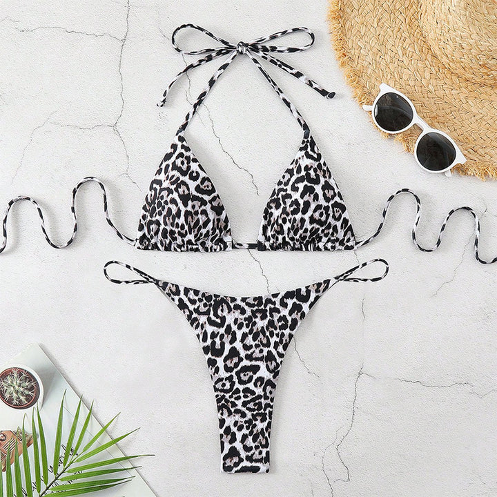 Damen Triangel-Bikini mit modischem Leopardenmuster Drune