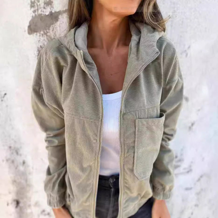 Drune | Minimalistische Cordhosen Hoodie Jacke