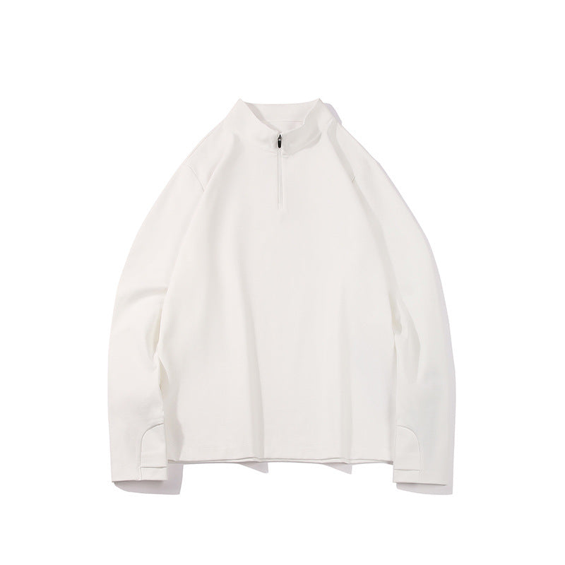 Herren Langärmeliges Halbzip-Sweatshirt mit Stehkragen und weitem Schnitt aus technischem Jersey Drune