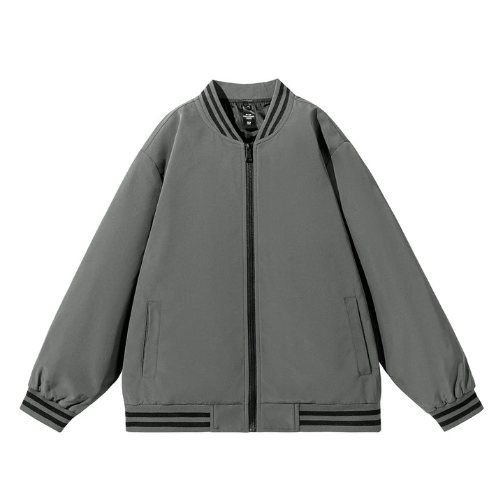 Herren Weite Oversize-Bomberjacke im Utility-Look mit gestreiften Rippbündchen und durchgehendem Reißverschluss Drune