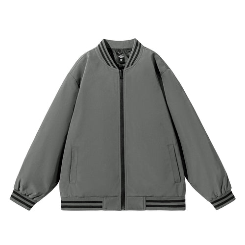 Herren Weite Oversize-Bomberjacke im Utility-Look mit gestreiften Rippbündchen und durchgehendem Reißverschluss Drune