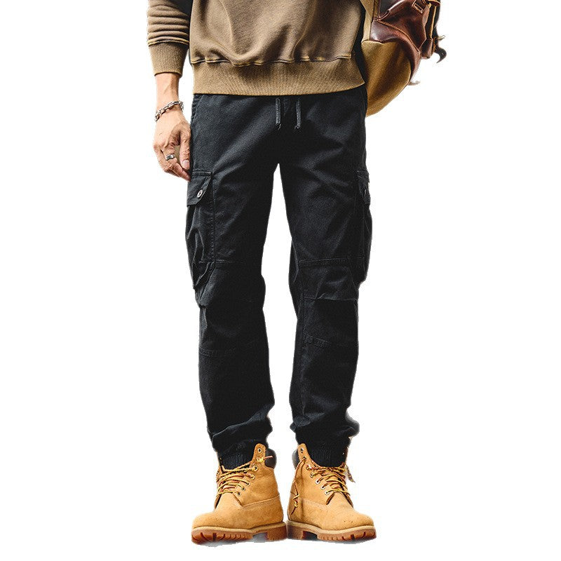 Herren Tapered Cargo-Joggerhose mit Kordelzug, verstärkten Knien und elastischen Bündchen Drune