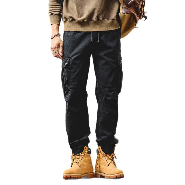 Herren Tapered Cargo-Joggerhose mit Kordelzug, verstärkten Knien und elastischen Bündchen Drune