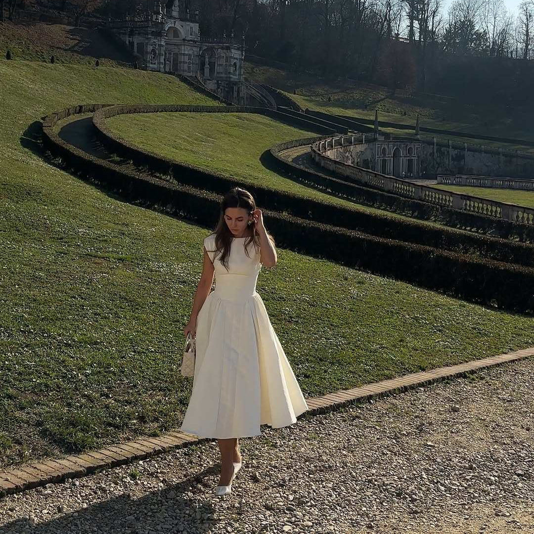 Damen A-linien Kleid mit elegantem Bustier-Oberteil und schwingendem Rock Drune
