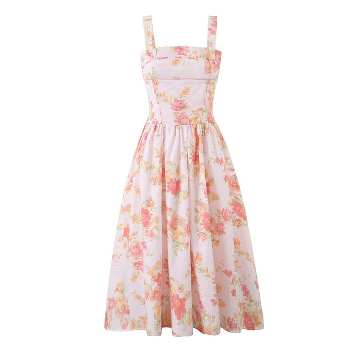 Damen Blumenkleid mit A-Linien-Schnitt Drune