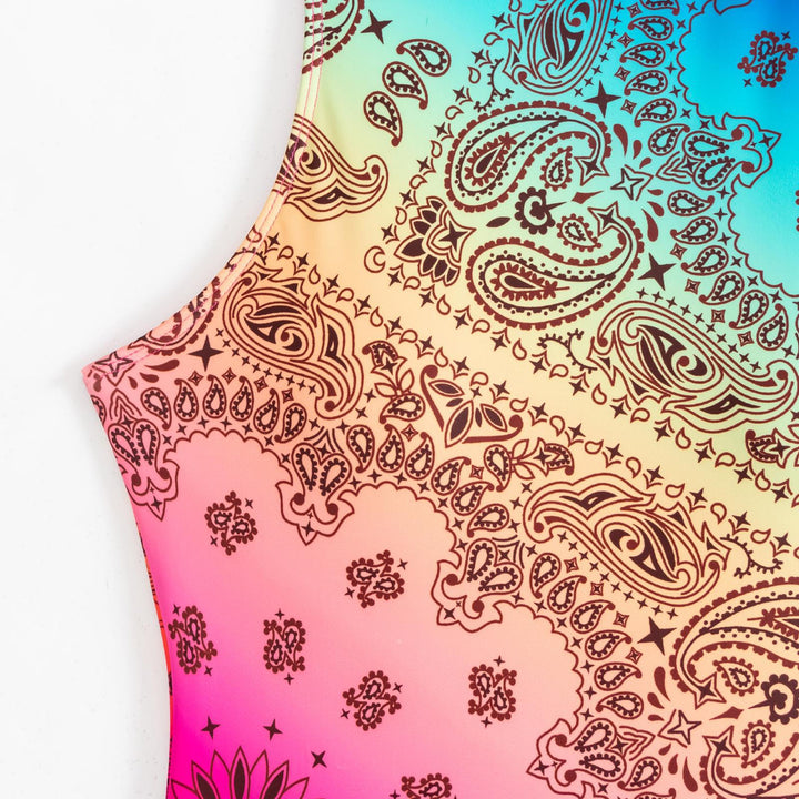 Damen Einteiliger Badeanzug mit buntem Bandana-Design Drune