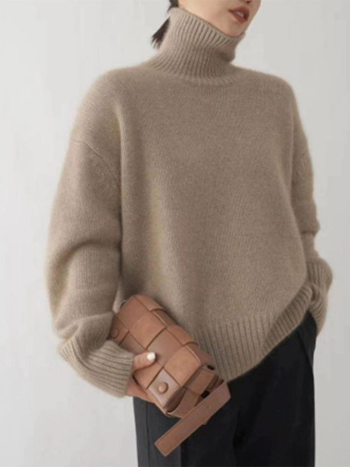 Damen Kuscheliger Rollkragenpullover aus hochwertiger Wolle Drune