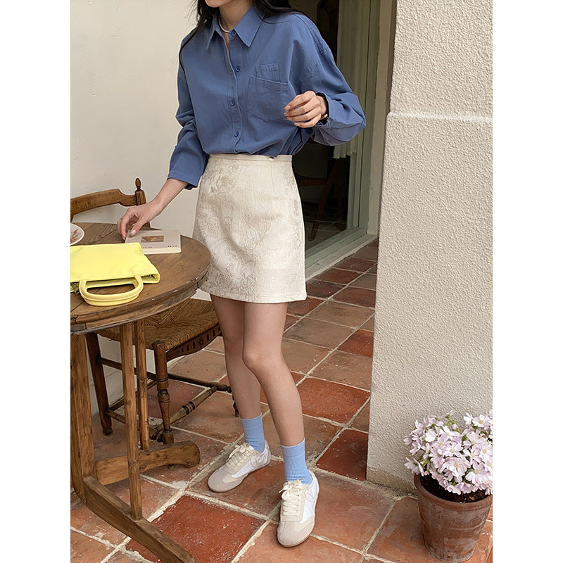 Damen elegante Bluse mit Puffärmeln und raffiniertem Stoff Drune