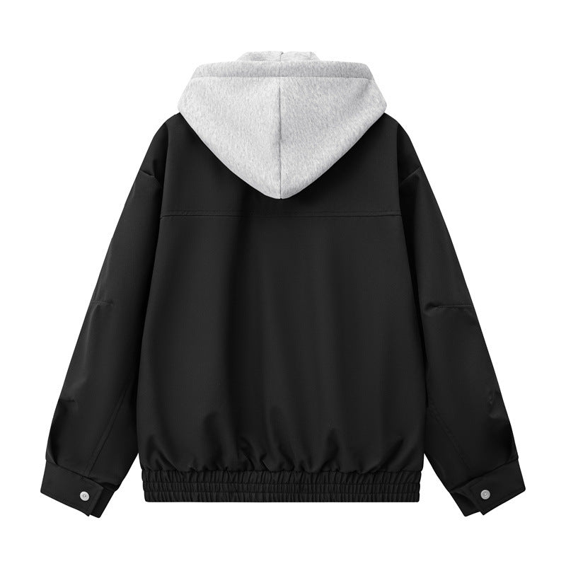 Herren Boxy-Übergangsjacke mit kontrastreicher Innenkapuze und elastischem Saum Drune