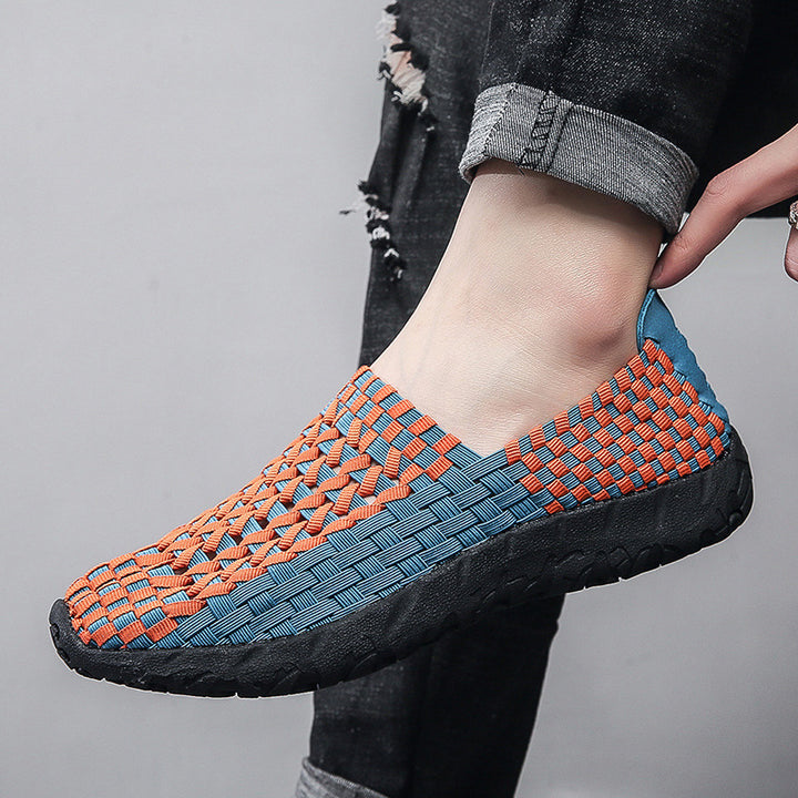 Unisex nan geflochtene elastische Slipper mit leichter dämpfender Sohle Drune