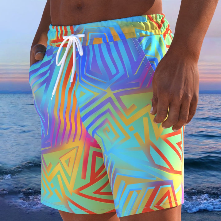 Herren Badeshorts mit animalischem Muster und elastischem Bund Drune