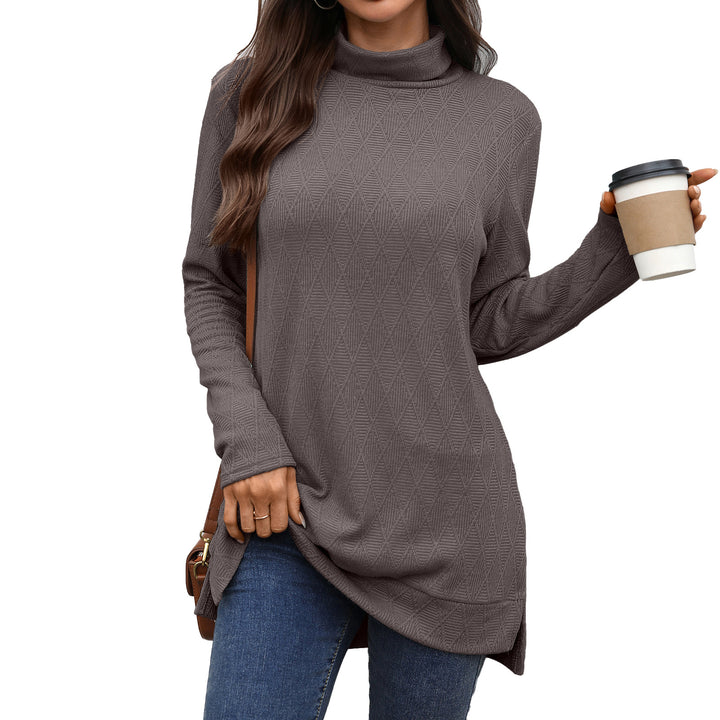 Damen Langarm Sweater mit Stehkragen Drune