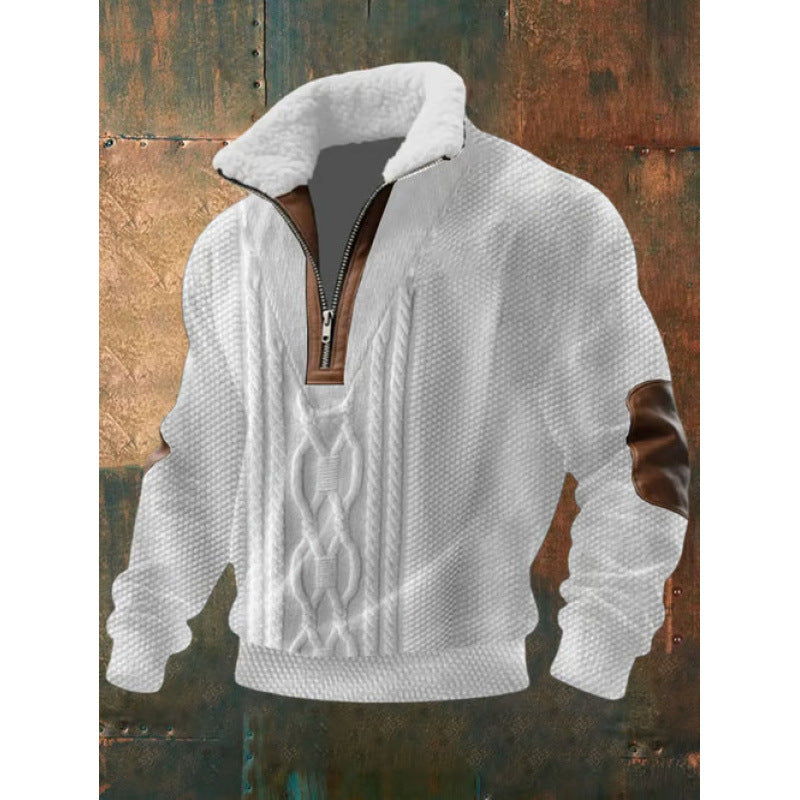 Herren Urbaner Fleece Pullover mit Baum-Motiv Drune