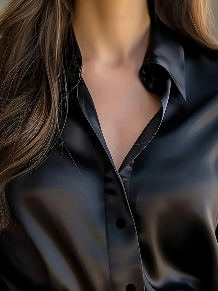 Damen elegante Seidenbluse Drune