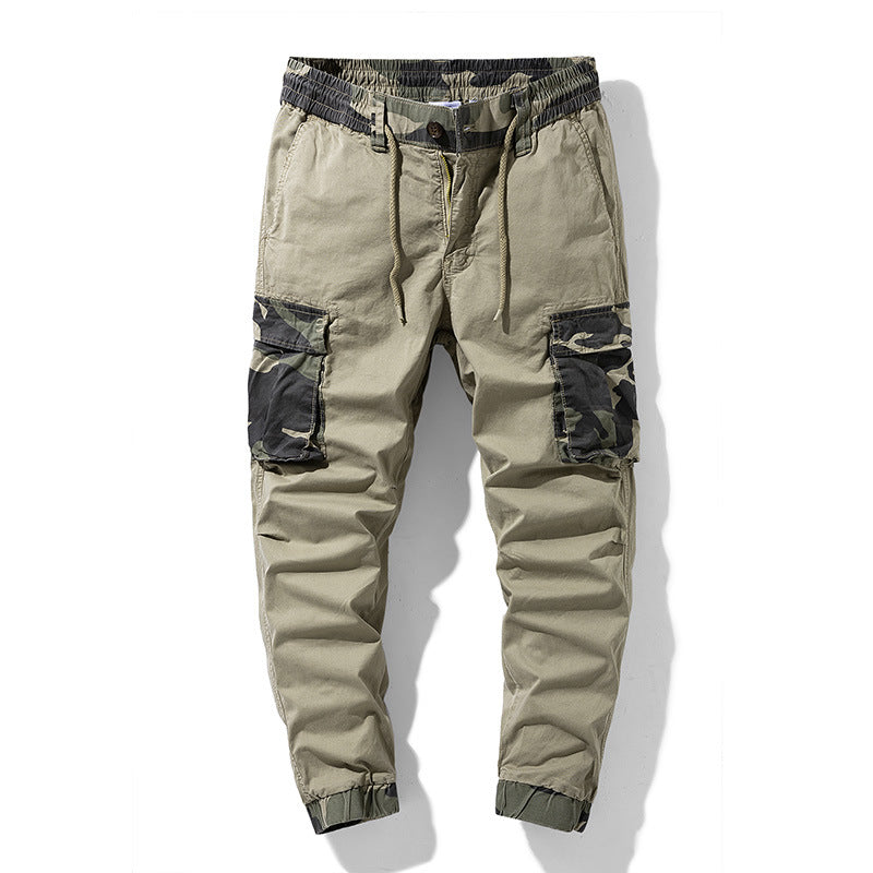 Herren Outdoor‑Cargohose im Joggerstil mit Camouflage‑Kontrast, ergonomischen Knieabnähern und elastischem Komfortbund Drune
