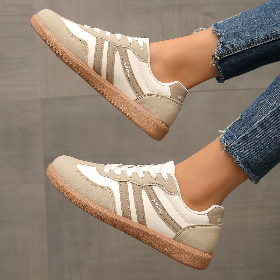 Damen Retro-Sneaker mit Gumsohle und gepolsterter Innensohle Drune