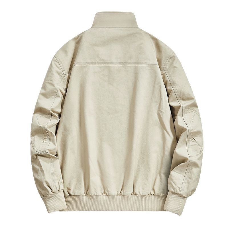Herren Baumwoll-Canvas-Blouson mit Rippbündchen und Stehkragen Drune