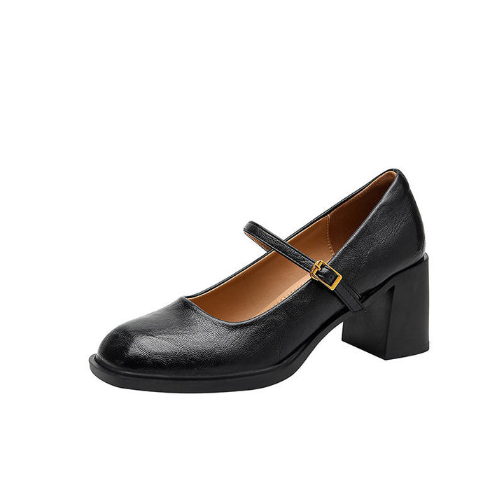 Damen elegante Mary Jane Pumps mit komfortablem Blockabsatz Drune