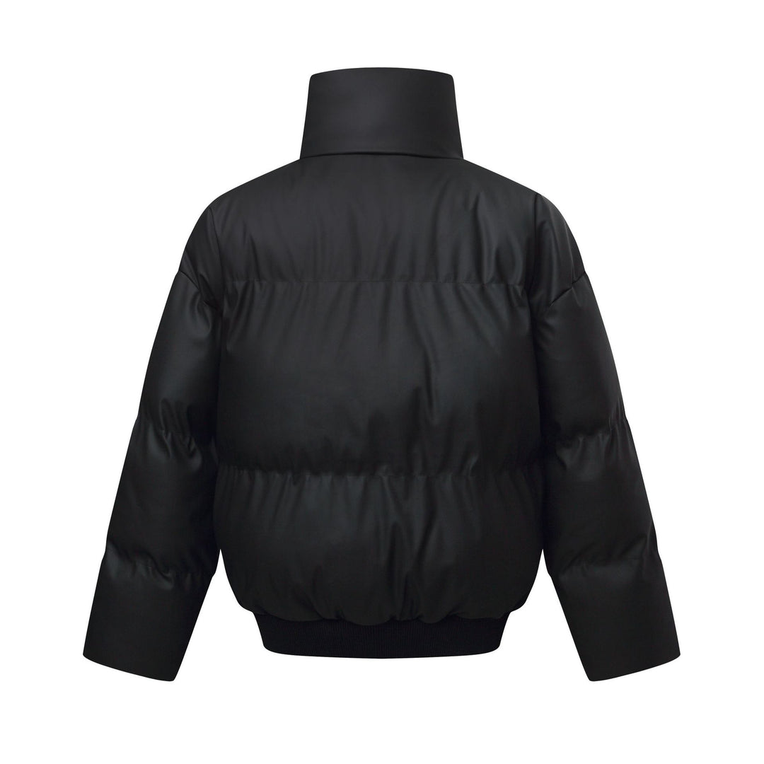 Damen Kurz geschnittener Stepp-Winterparka mit hohem Stehkragen und geripptem Saum Drune